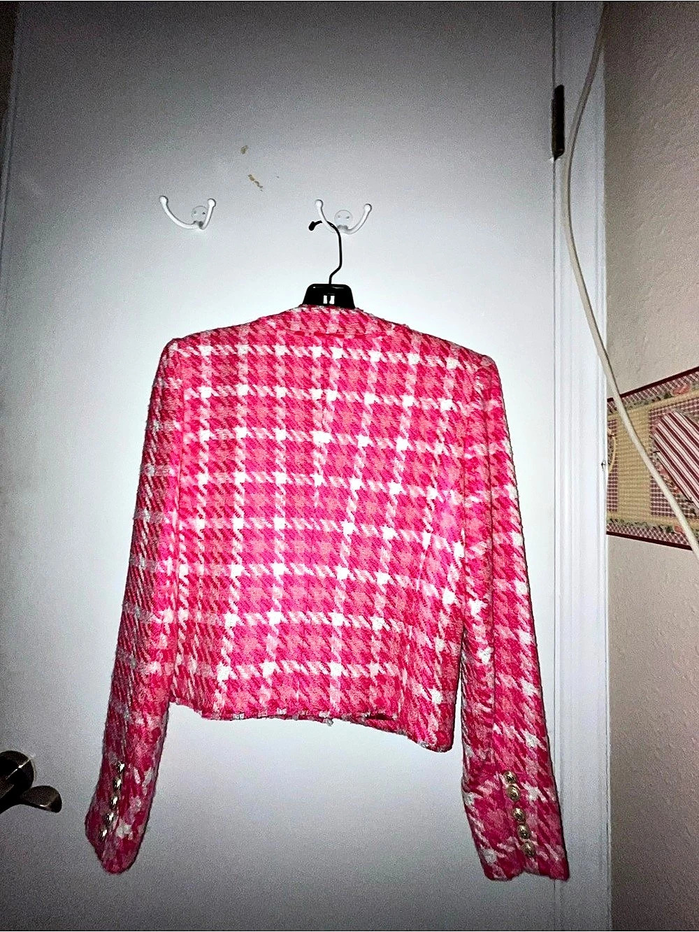 Generation Love Kristen Tweed Jacket Pink & White Small - Picture 10 of 13